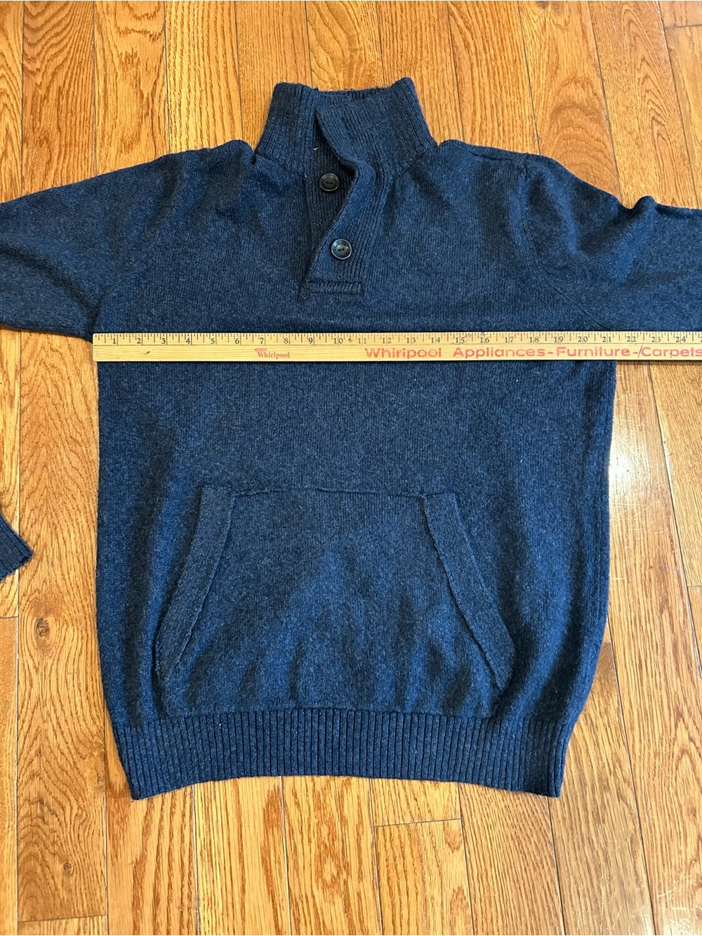 Abercrombie & Fitch Button Mock Neck Pullover Sweater Knit Long Sleeve Pocket XL - Picture 6 of 9